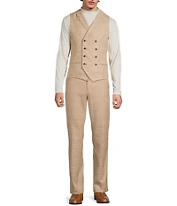 Murano Double Breasted Plaid Suit Separates Vest