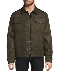 Murano Faux Suede Long Sleeve Shirt Jacket