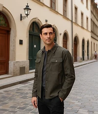 Murano Faux Suede Long Sleeve Shirt Jacket