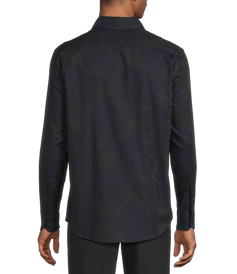 Murano Floral Jacquard Long Sleeve Woven Shirt