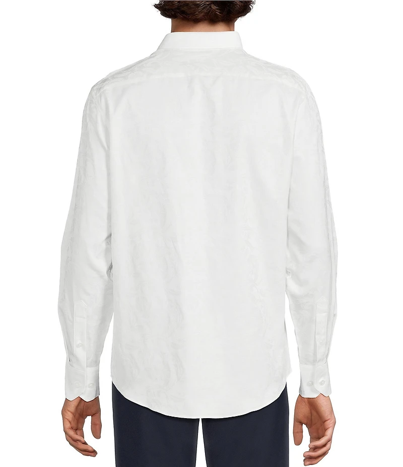 Murano Floral Jacquard Long Sleeve Woven Shirt