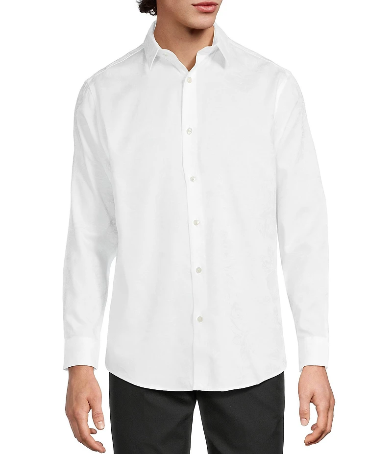Murano Floral Jacquard Long Sleeve Woven Shirt