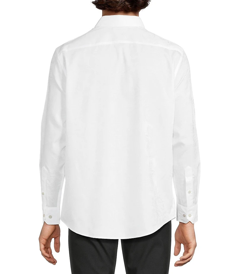 Murano Floral Jacquard Long Sleeve Woven Shirt