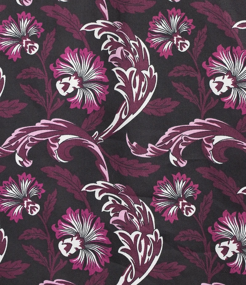 Murano Floral Print Sateen Long Sleeve Woven Shirt