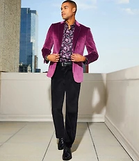 Murano Floral Print Sateen Long Sleeve Woven Shirt