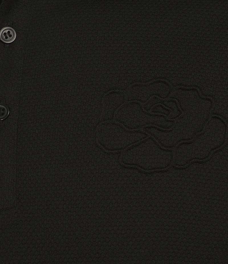 Murano From The Garden Collection Debossed Floral Print Short Sleeve Polo Shirt
