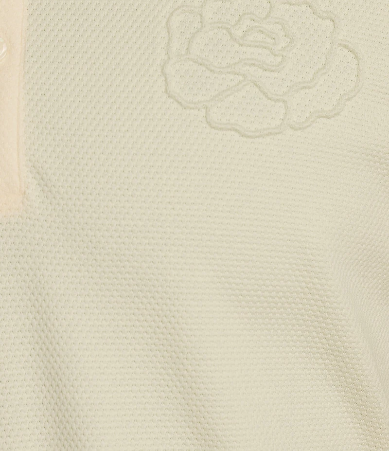 Murano From The Garden Collection Debossed Floral Print Short Sleeve Polo Shirt
