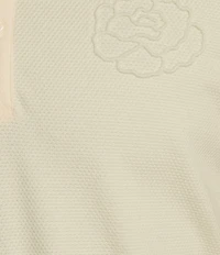 Murano From The Garden Collection Debossed Floral Print Short Sleeve Polo Shirt
