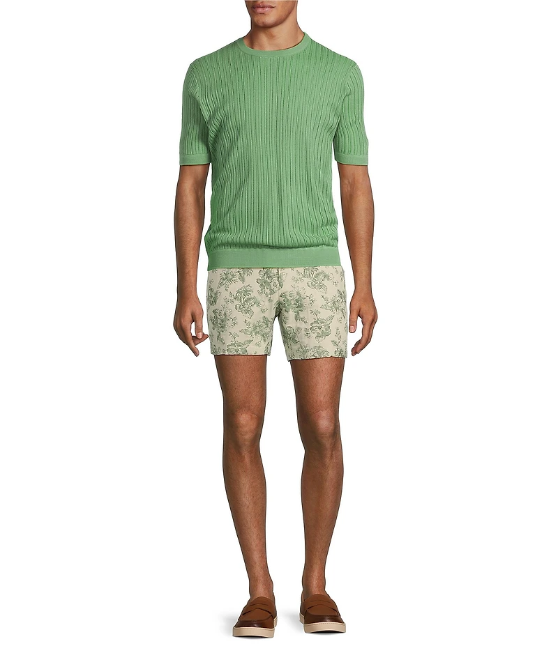 Murano From The Garden Collection Floral Jacquard 5.5#double; Inseam Shorts