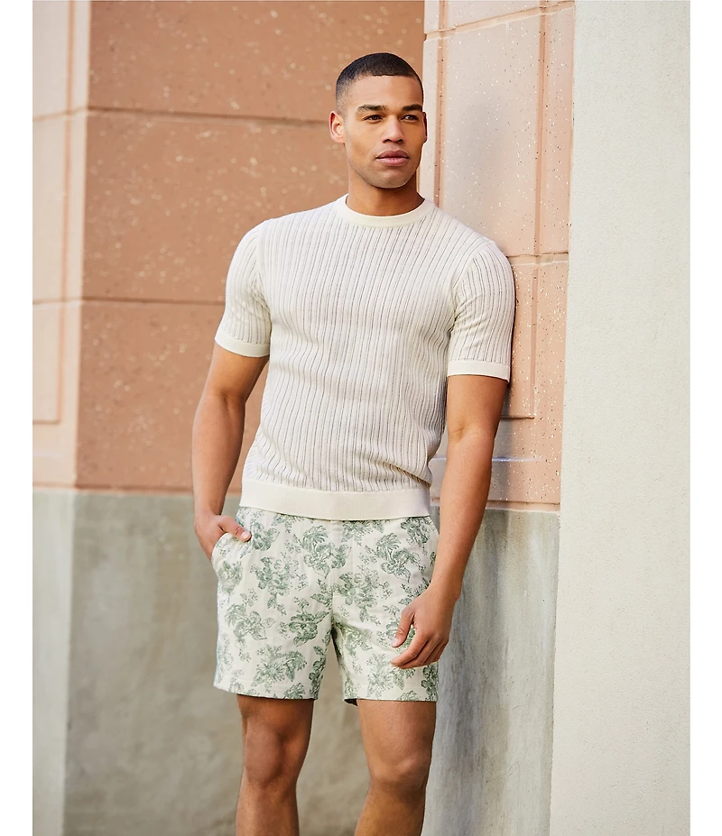 Murano From The Garden Collection Floral Jacquard 5.5#double; Inseam Shorts