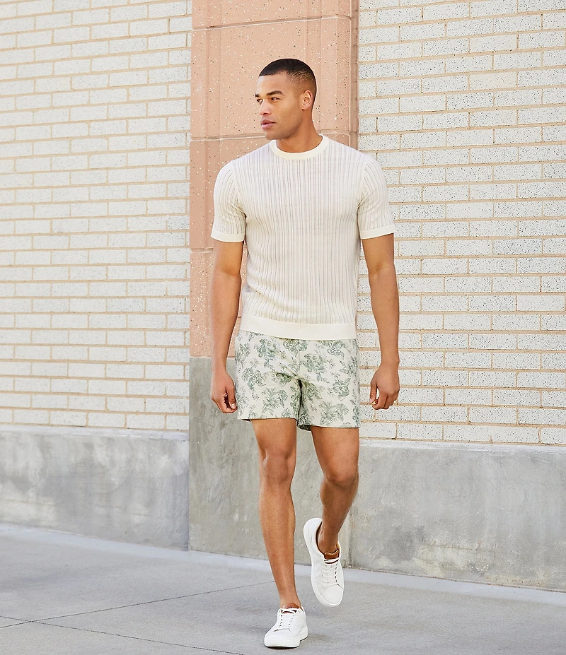 Murano From The Garden Collection Floral Jacquard 5.5#double; Inseam Shorts