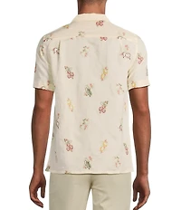 Murano From The Garden Collection Slim Fit Embroidered Short Sleeve Woven Camp Shirt