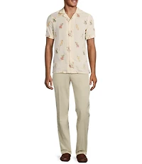 Murano From The Garden Collection Slim Fit Embroidered Short Sleeve Woven Camp Shirt