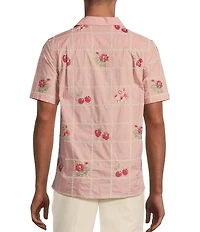 Murano From The Garden Collection Slim Fit Embroidered Short Sleeve Woven Camp Shirt