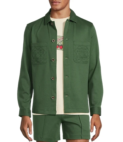 Murano From The Garden Collection Slim Fit Neoprene Shirt Jacket