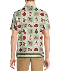 Murano From The Garden Collection Slim Fit Vegetable Grid Short Sleeve Woven Convertible Camp Shirt