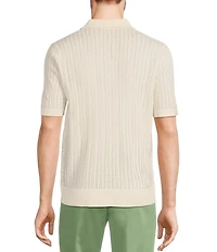 Murano From The Garden Collection Textured Short Sleeve Snit Polo Sweater