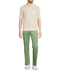 Murano From The Garden Collection Textured Short Sleeve Snit Polo Sweater
