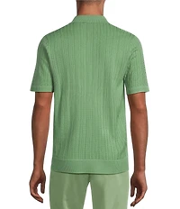 Murano From The Garden Collection Textured Short Sleeve Snit Polo Sweater