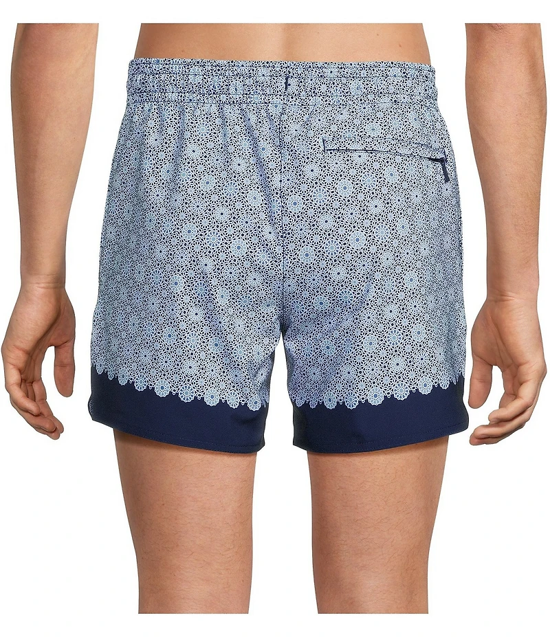 Murano Geometric Border 5#double; Swim Trunks