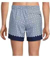 Murano Geometric Border 5#double; Swim Trunks