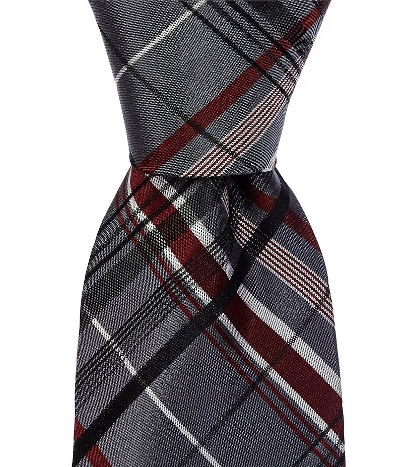Murano Gwynn Plaid Print 3 1/8#double; Silk Tie