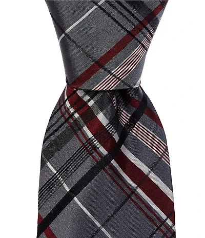 Murano Gwynn Plaid Print 3 1/8#double; Silk Tie