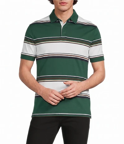 Murano Heritage Collection Slim Fit Short Sleeve Striped Polo Shirt