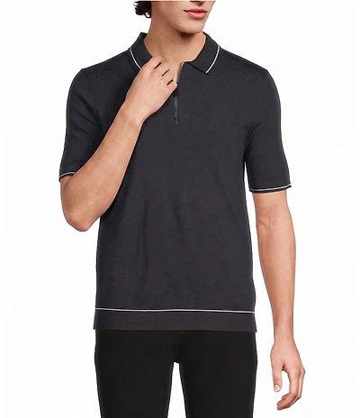 Murano Heritage Collection Snit Short Sleeve Zip Polo Shirt