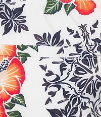 Murano Hibiscus Tile 5#double; Inseam Coordinating Cabana Swim Trunks
