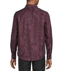 Murano In the Ferns Collection Slim Fit Floral Jacquard Long Sleeve Woven Shirt