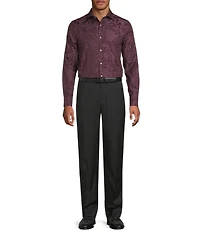 Murano In the Ferns Collection Slim Fit Floral Jacquard Long Sleeve Woven Shirt