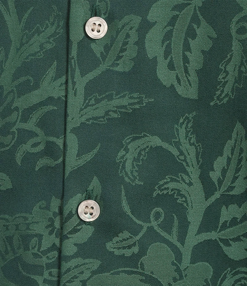 Murano In the Ferns Collection Slim Fit Floral Jacquard Long Sleeve Woven Shirt