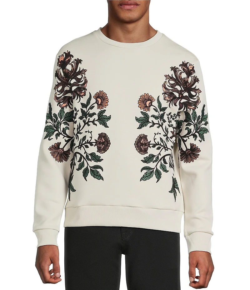 Murano In the Ferns Collection Slim Fit Floral Neoprene Sweatshirt
