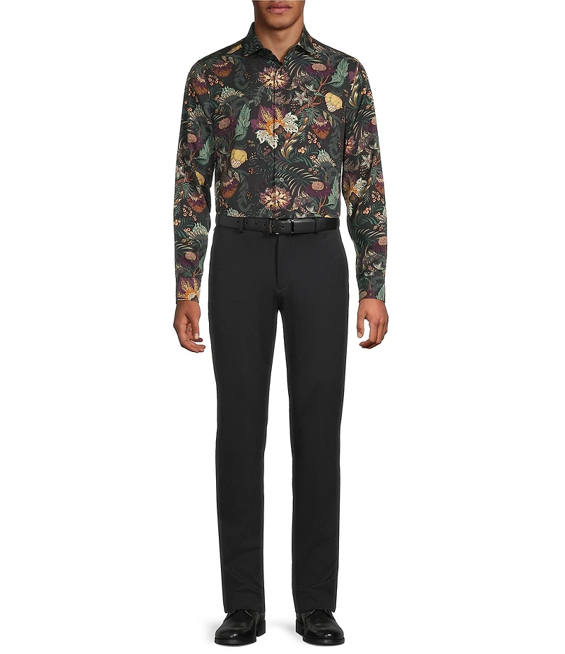 Murano In the Ferns Collection Slim Fit Floral Print Long Sleeve Woven Shirt