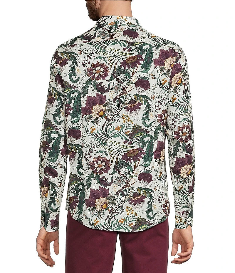 Murano In the Ferns Collection Slim Fit Floral Print Long Sleeve Woven Shirt