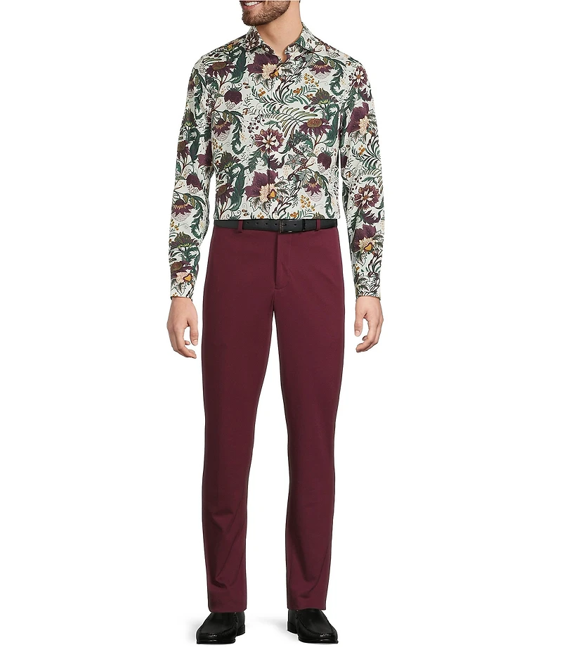 Murano In the Ferns Collection Slim Fit Floral Print Long Sleeve Woven Shirt