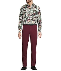 Murano In the Ferns Collection Slim Fit Floral Print Long Sleeve Woven Shirt