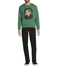 Murano In the Ferns Collection Slim Fit Fox Graphic Neoprene Sweatshirt