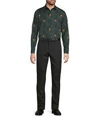 Murano In the Ferns Collection Slim Fit Fox Print Long Sleeve Woven Shirt
