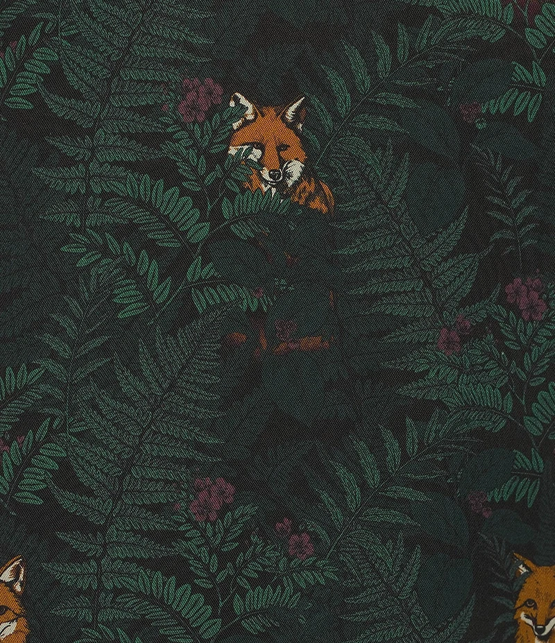 Murano In the Ferns Collection Slim Fit Fox Print Long Sleeve Woven Shirt