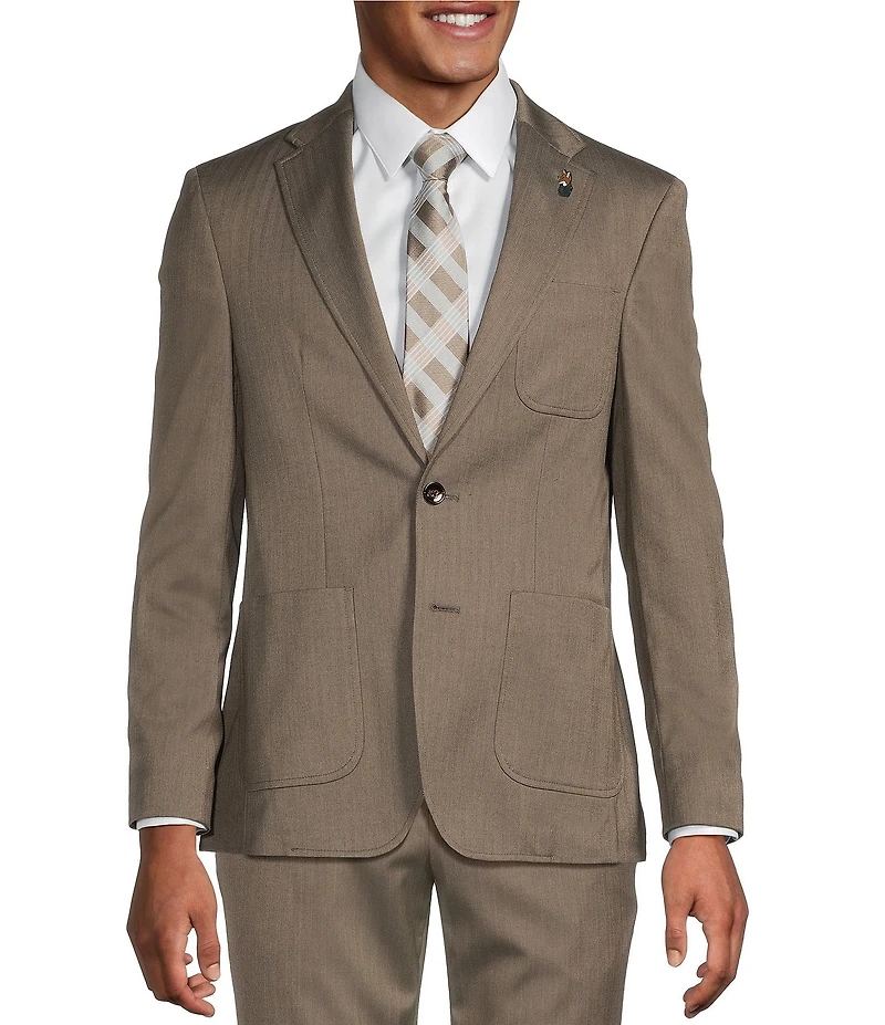 Murano In the Ferns Collection Slim Fit Herringbone Suit Separates Jacket