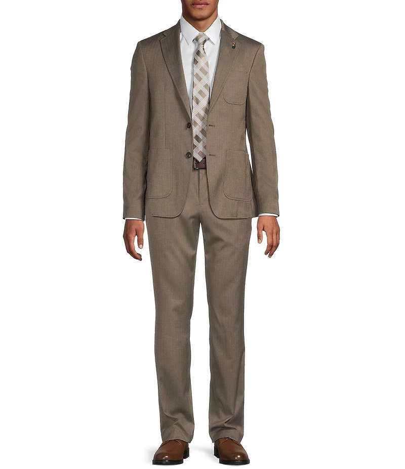 Murano In the Ferns Collection Slim Fit Herringbone Suit Separates Jacket