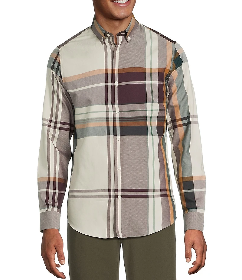 Murano In the Ferns Collection Slim Fit Plaid Print Long Sleeve Woven Shirt