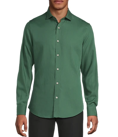 Murano In the Ferns Collection Slim Fit Solid Long Sleeve Woven Shirt