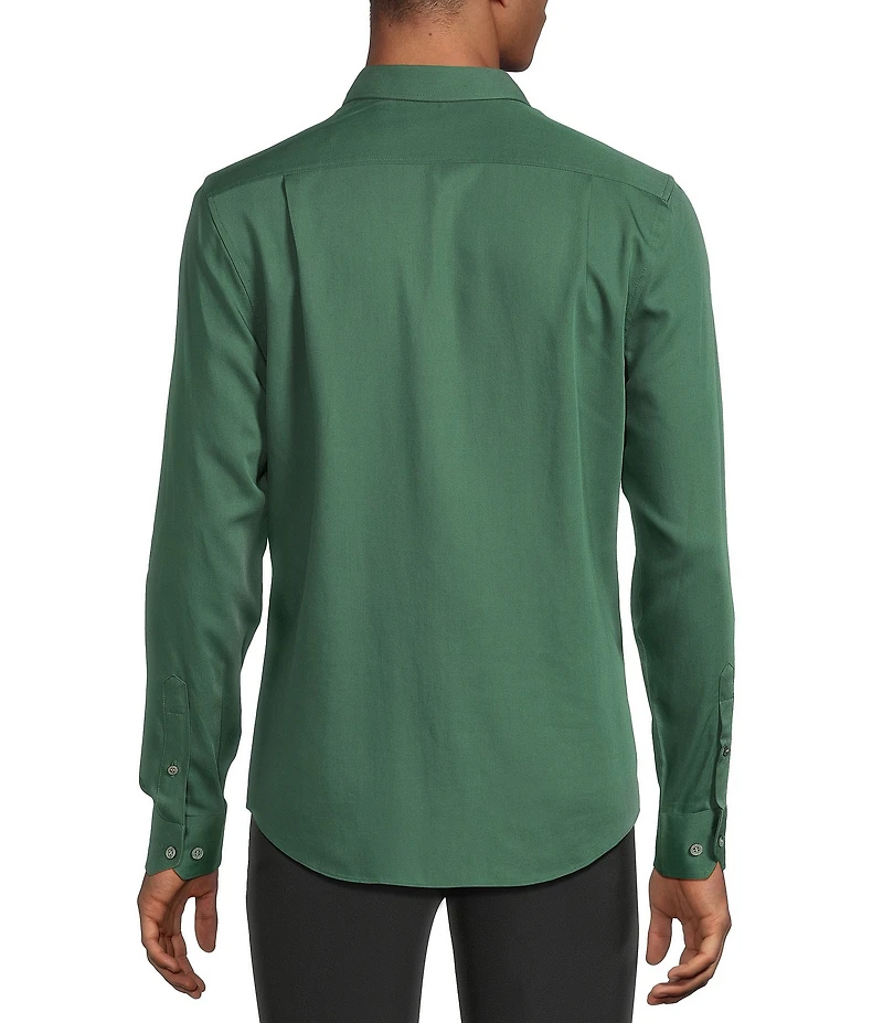 Murano In the Ferns Collection Slim Fit Solid Long Sleeve Woven Shirt