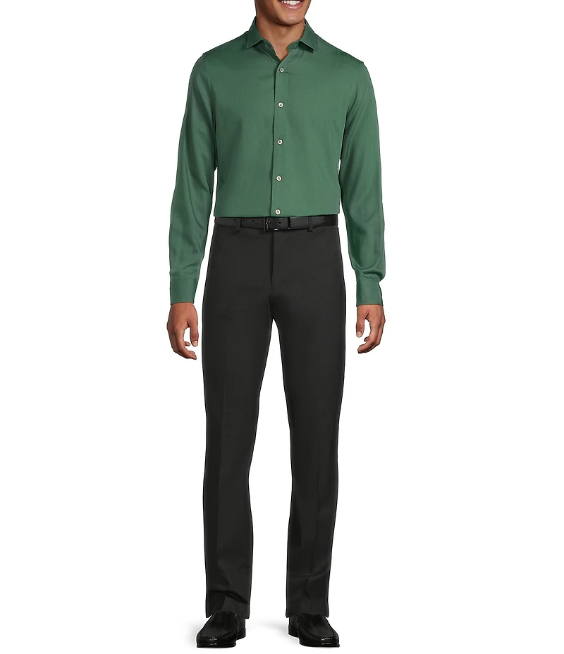 Murano In the Ferns Collection Slim Fit Solid Long Sleeve Woven Shirt