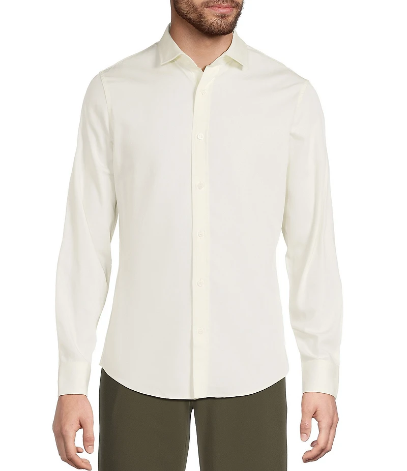 Murano In the Ferns Collection Slim Fit Solid Long Sleeve Woven Shirt
