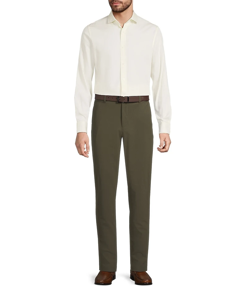 Murano In the Ferns Collection Slim Fit Solid Long Sleeve Woven Shirt