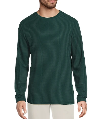 Murano In the Ferns Collection Slim Fit Textured Long Sleeve T-Shirt